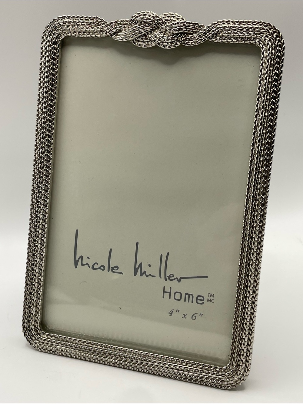 Nicole Miller Silver Braided Knot Accent Picture Frame 4" x 6"